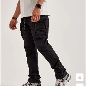 Men's Sleek Black Cargo Pants